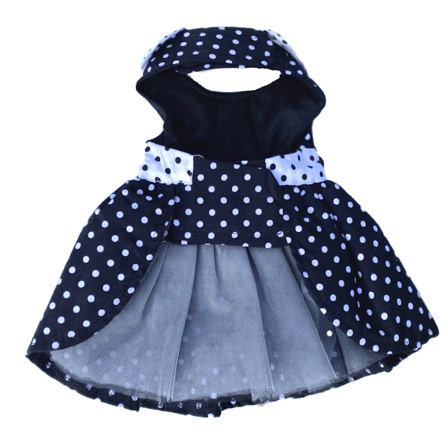 Dress Black Polka Dot with Matching Lead
