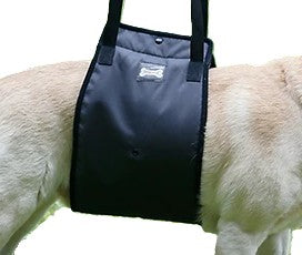 Horse back saddle with a black cover on a white background