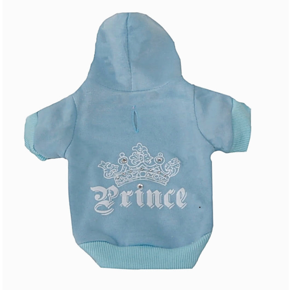 Hoodie Fleece Blue Rhinestone Prince