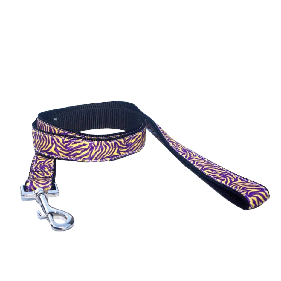 Luxury Collar or Lead Webbed Purple Tiger