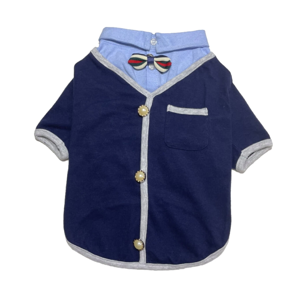 Shirt Blue Preppy with Jacket and Bowtie