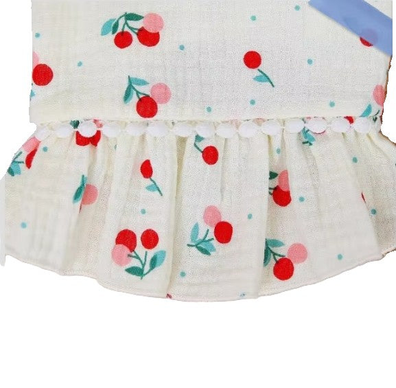 Dress White Cherry Print