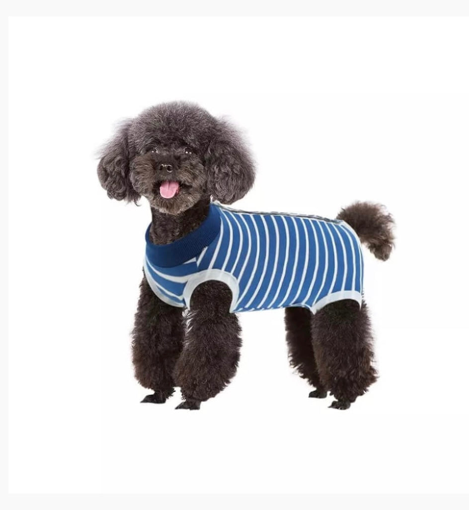 Dog Medical Recovery Jumpsuit Stripes