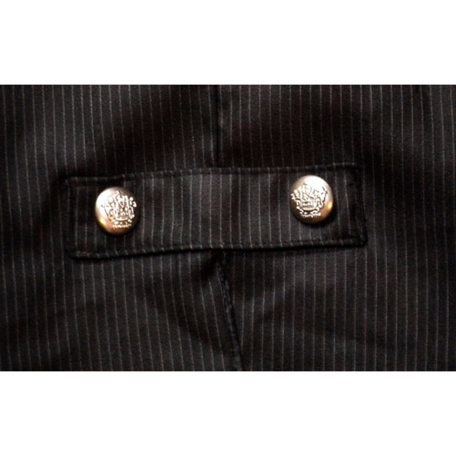 Tuxedo Coat Shirt and Bowtie Black Pinstripe