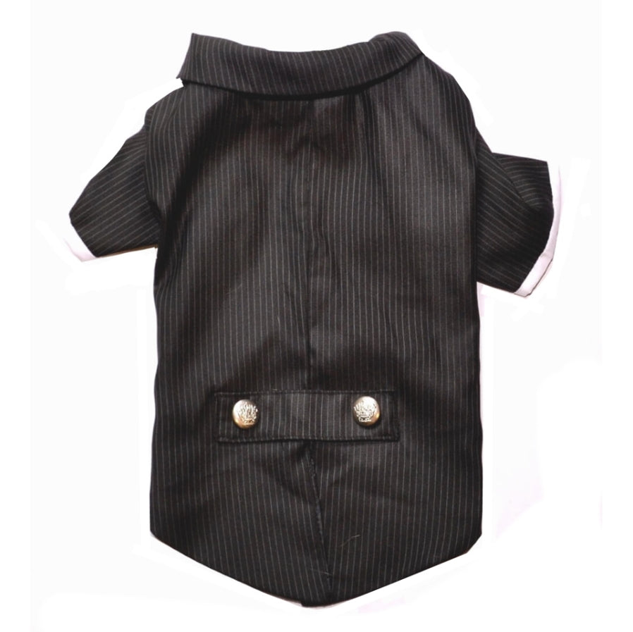 Tuxedo Coat Shirt and Bowtie Black Pinstripe