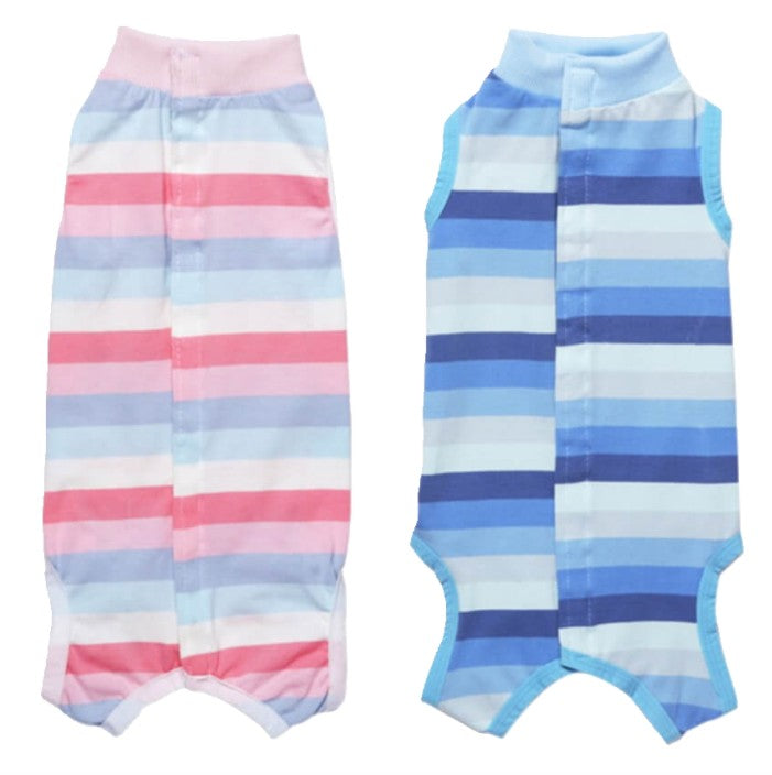 Dog Medical Recovery Jumpsuit Multicolour Stripes