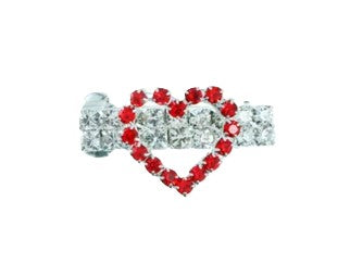 Heart Band Rhinestones Hair Clip