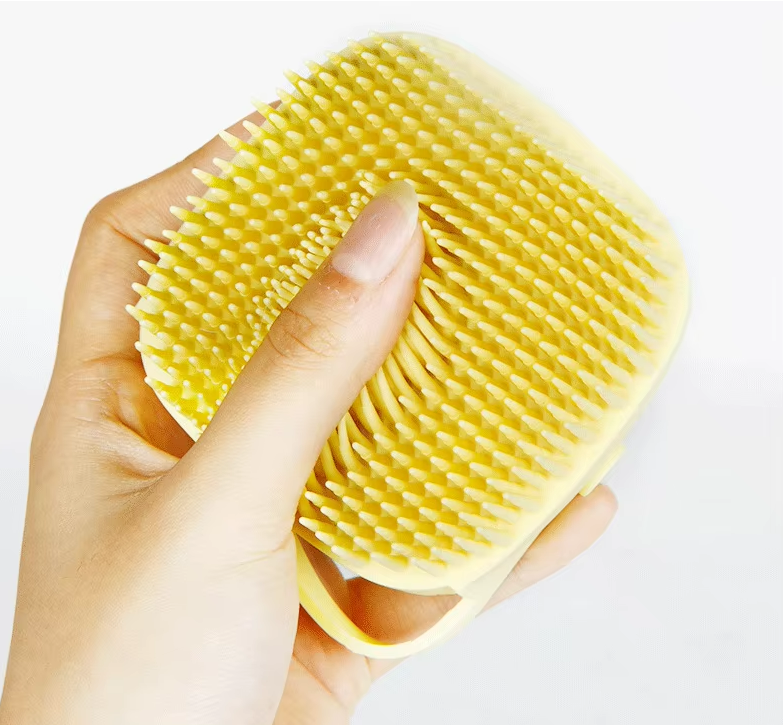 Soft Massage Bath Brush Dispenses Shampoo