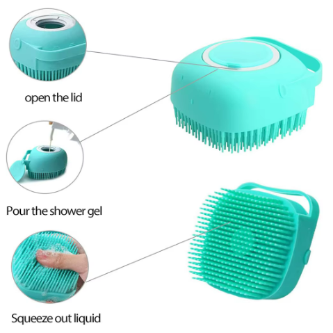 Soft Massage Bath Brush Dispenses Shampoo