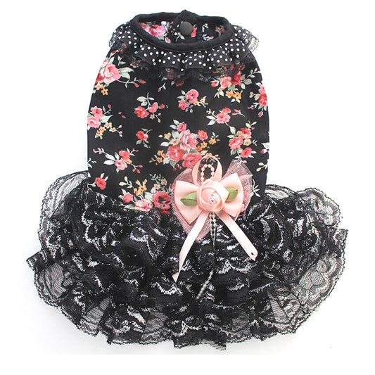 Dress Black Lace Roses