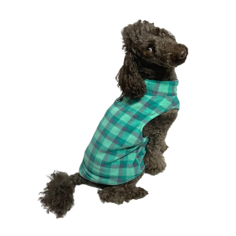 Sweater Fleece Teal Check