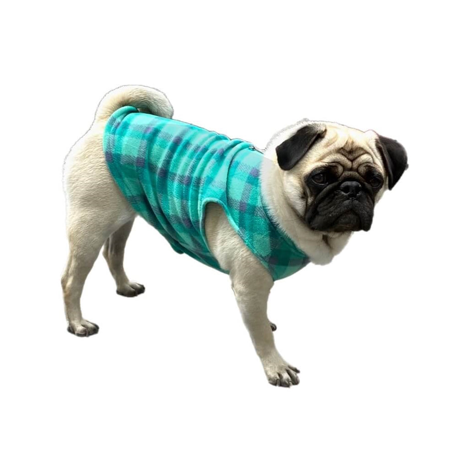 Sweater Fleece Teal Check