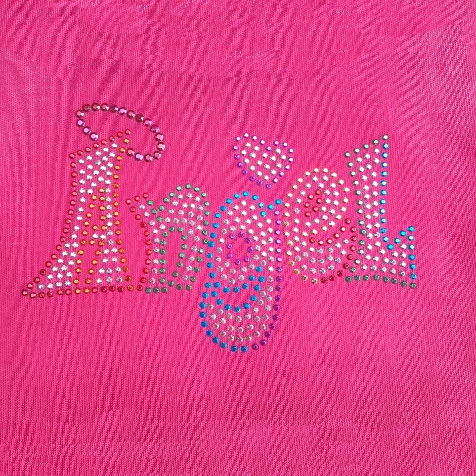 Shirt Pink Rhinestone Angel