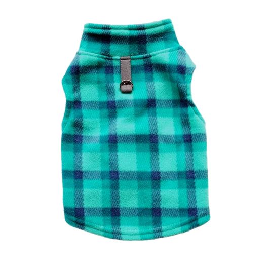 Sweater Fleece Teal Check