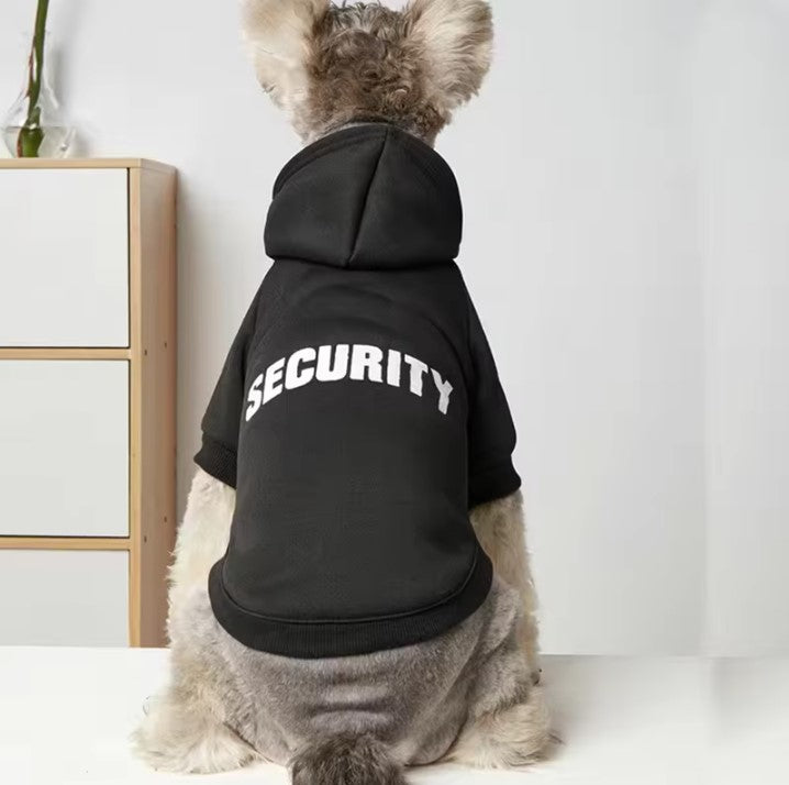 Dog Hoodie Fleece Black Security V2