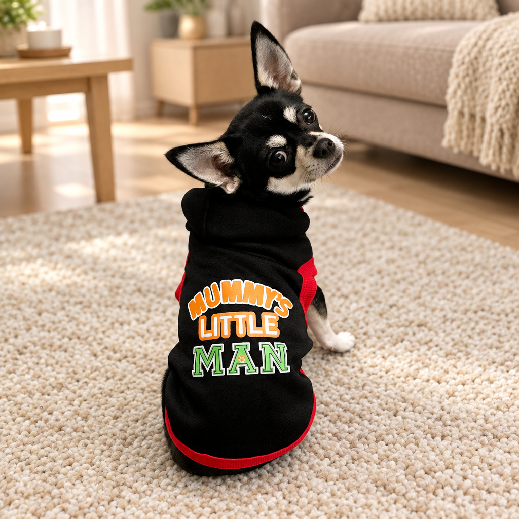Hoodie Fleece Black Mummy's Little Man