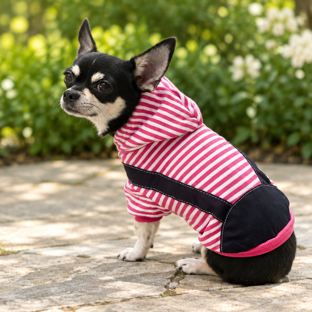 Hoodie Fleece Pink Dungarees
