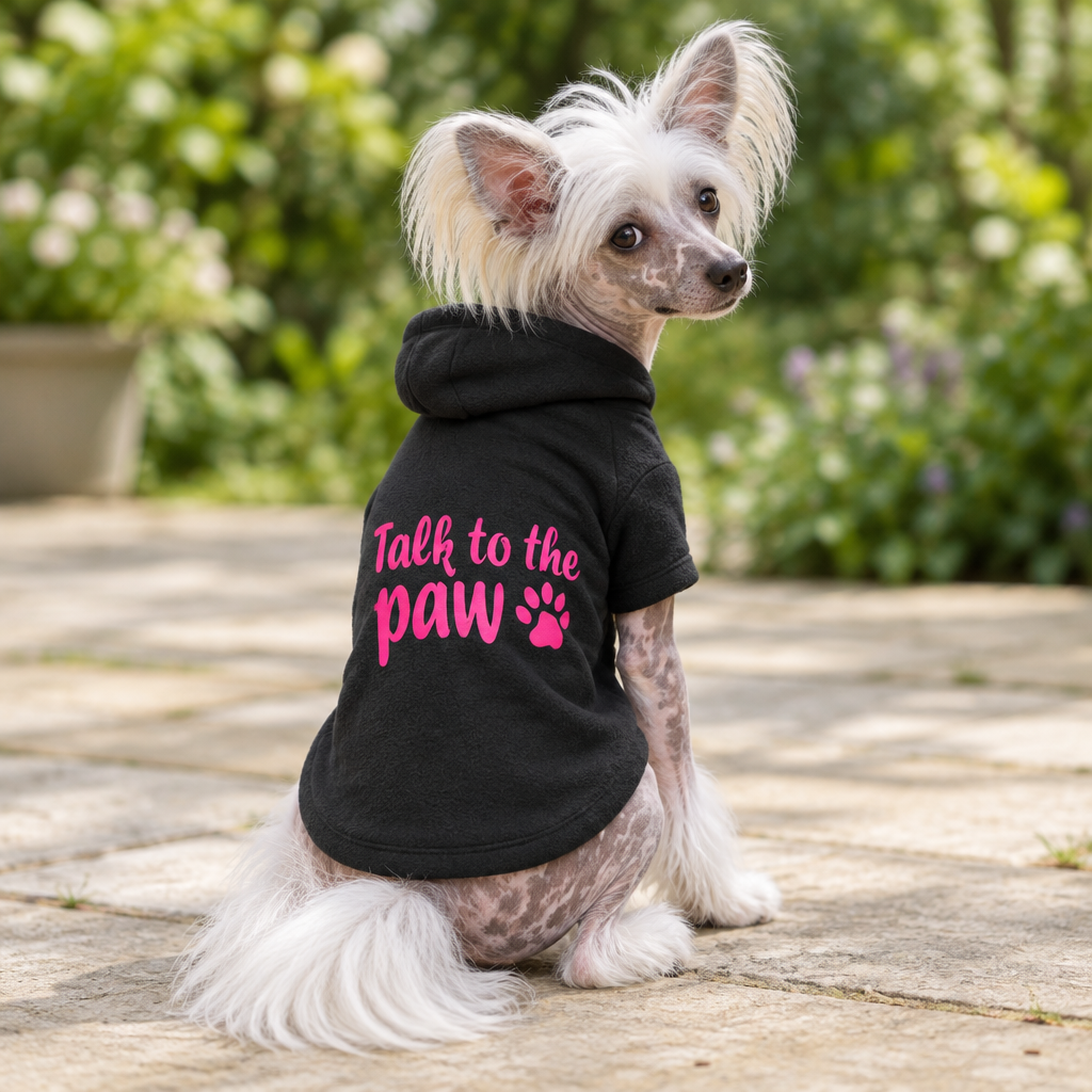 Hoodie Fleece Black Talk to the Paw