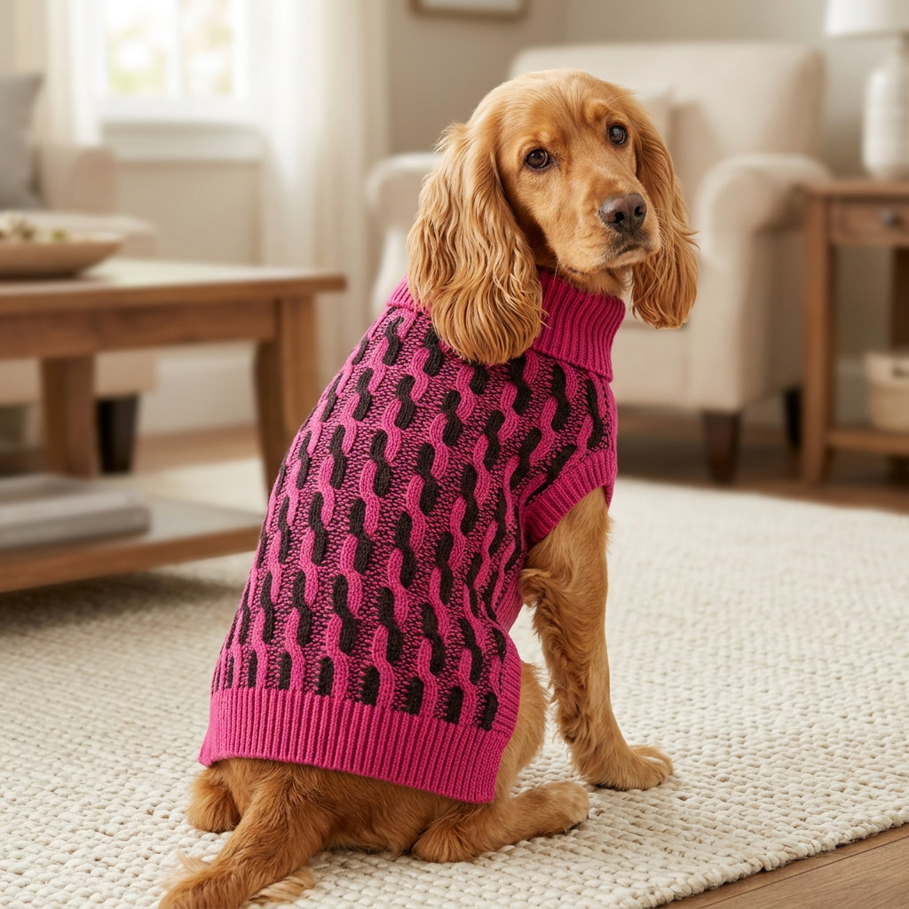 Sweater Pink Cable Twist Knit