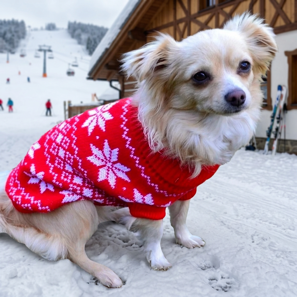 Sweater Red Snow Knit