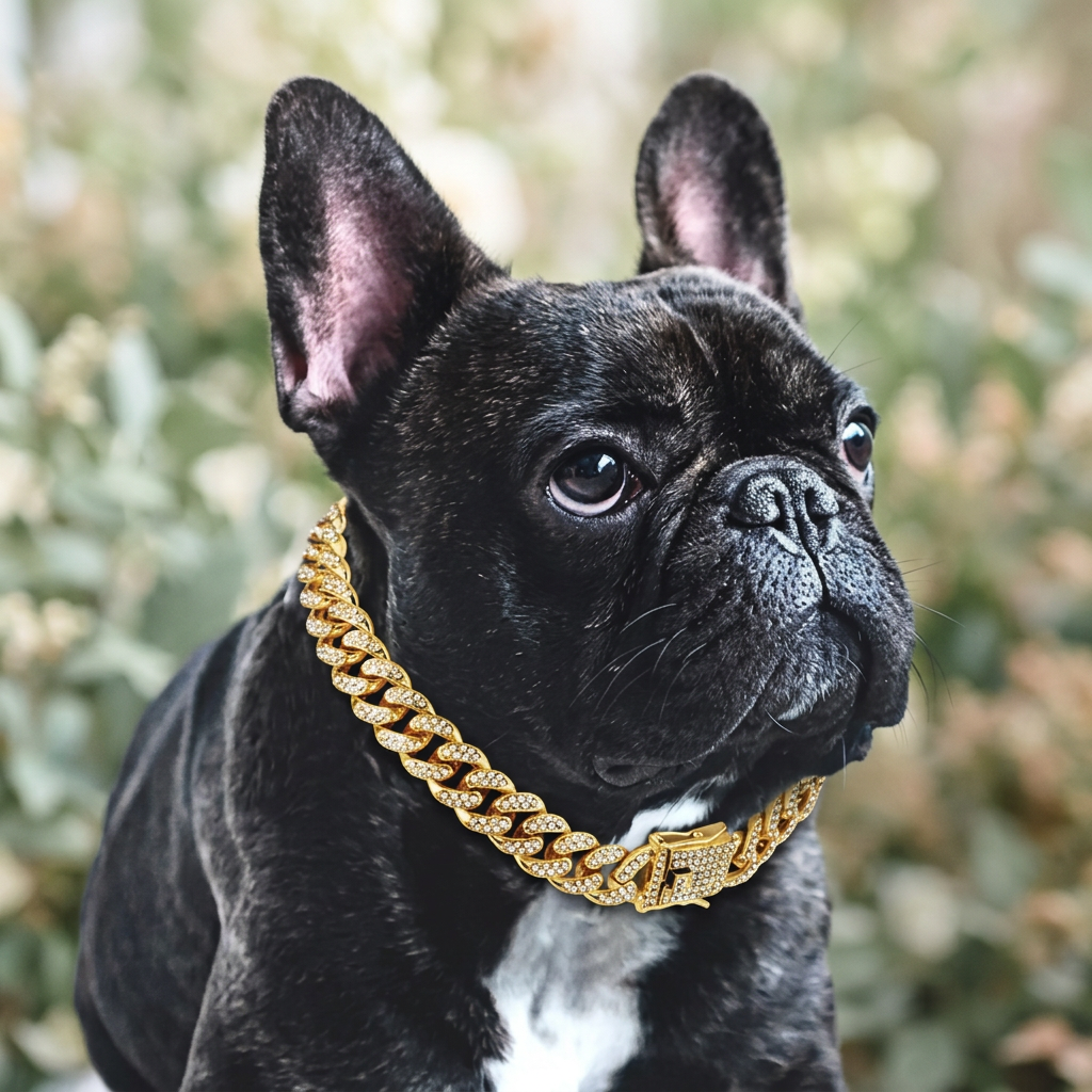 Dog Necklace Unisex Sparkling Rhinestone Chain