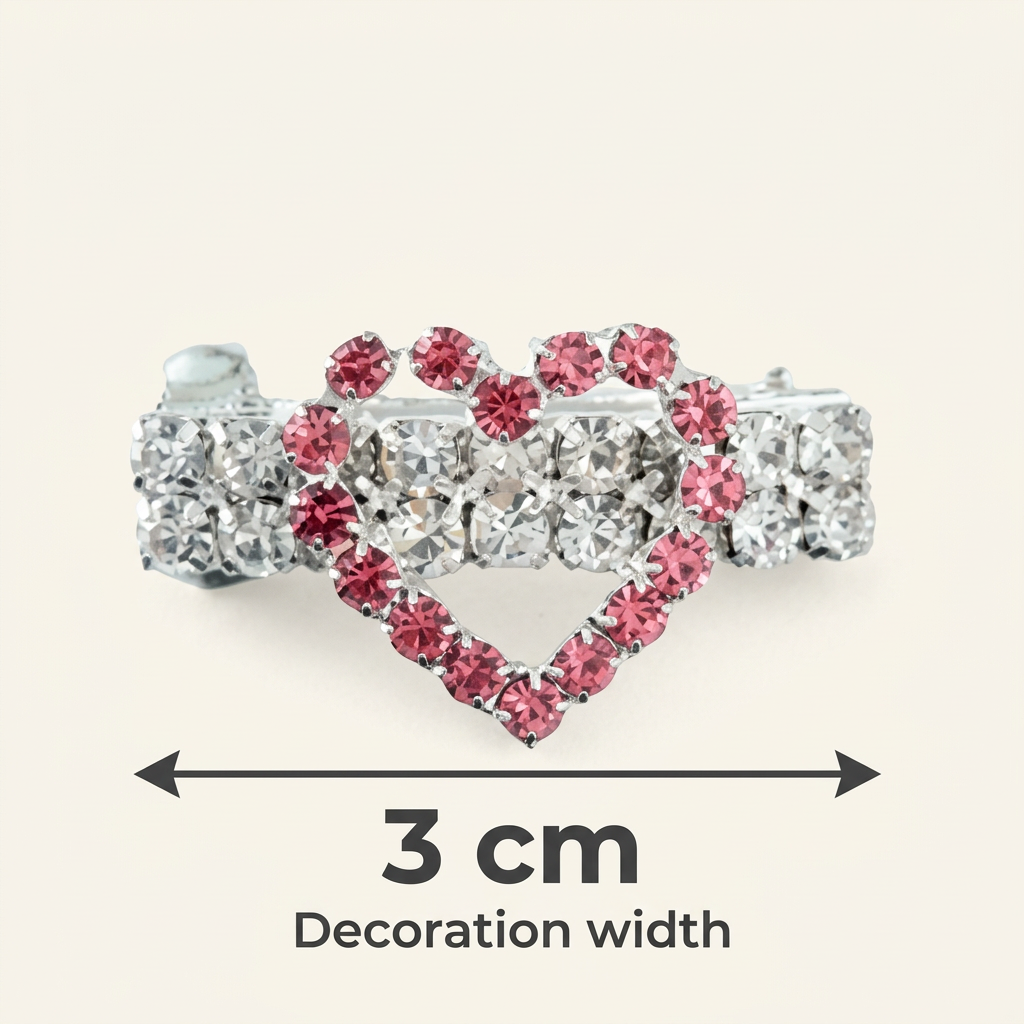 Hair Clip Heart Band Rhinestones