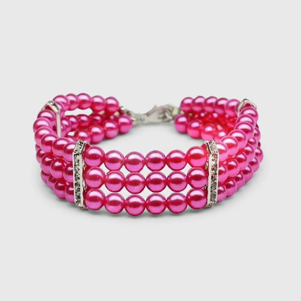 Necklace Choker Pearl Hot Pink