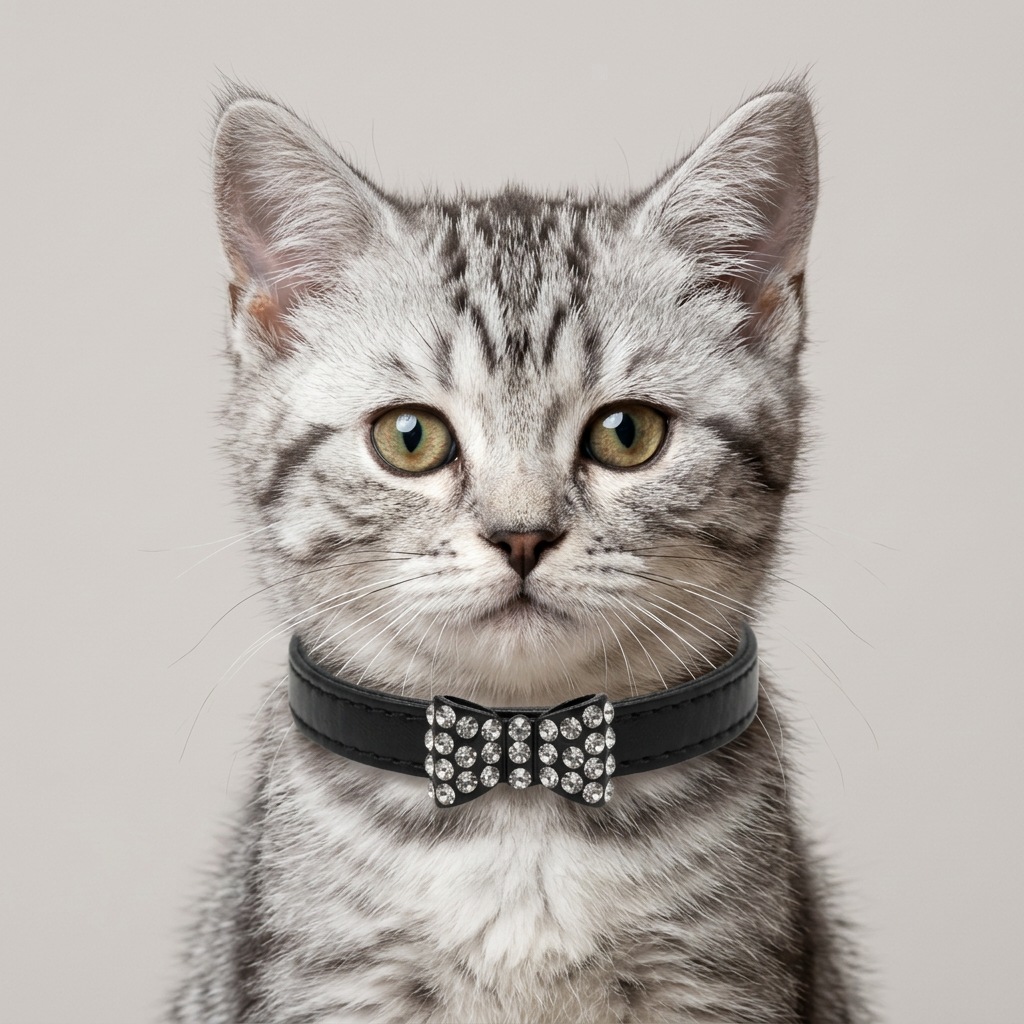 Collar Narrow Rhinestone Bow