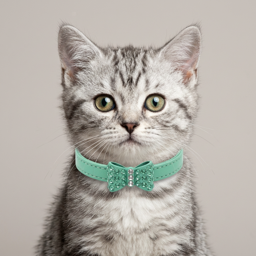 Collar Narrow Rhinestone Bow