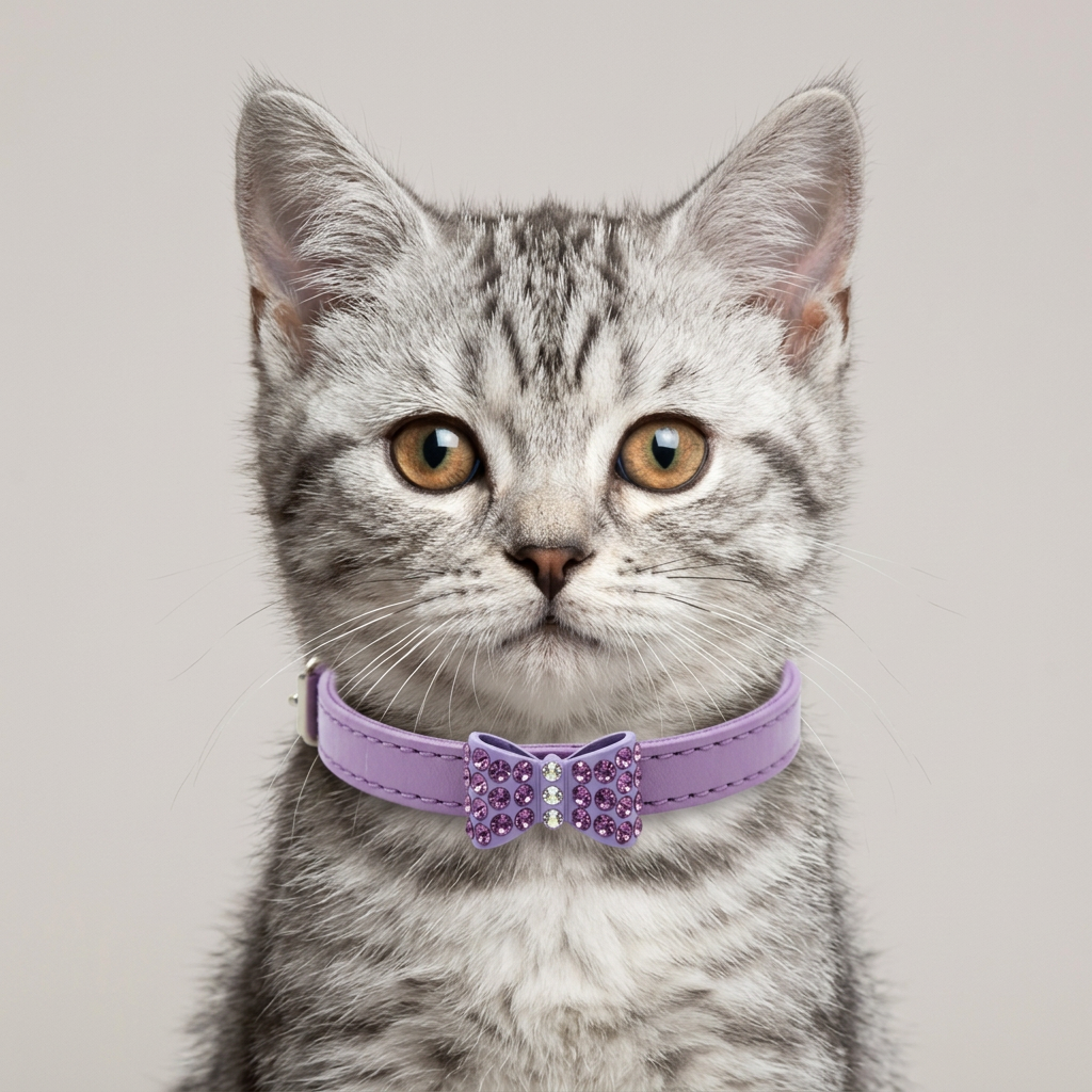 Collar Narrow Rhinestone Bow