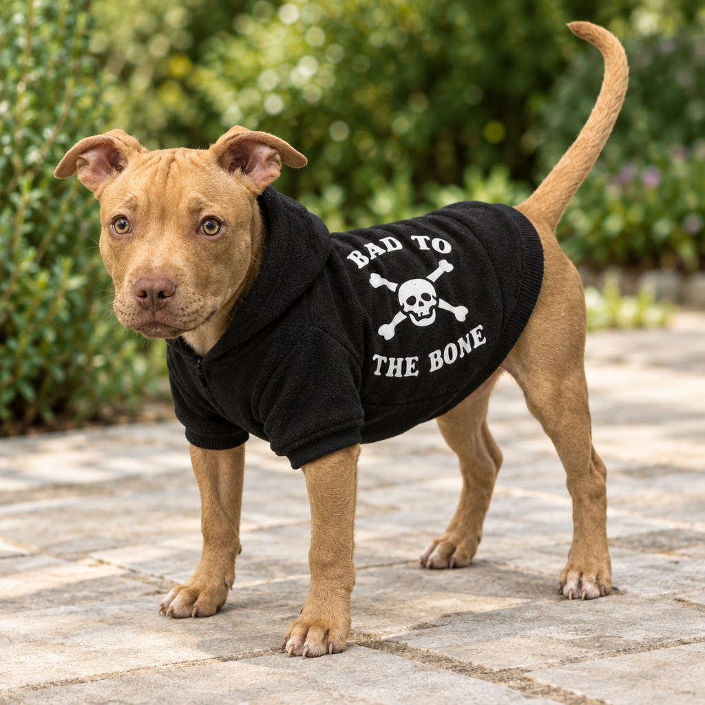 Hoodie Fleece Black Bad to the Bone