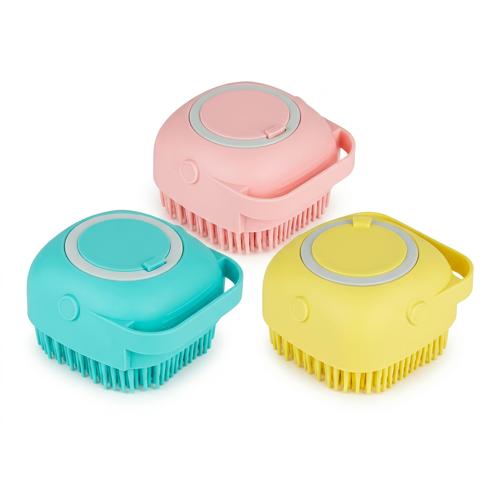 Dog Bath Brush with Shampoo Dispenser