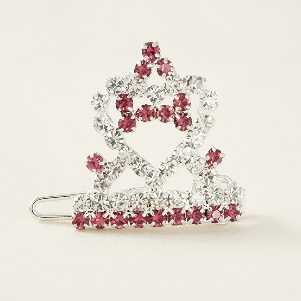 Hair Clip Love Heart Rhinestones