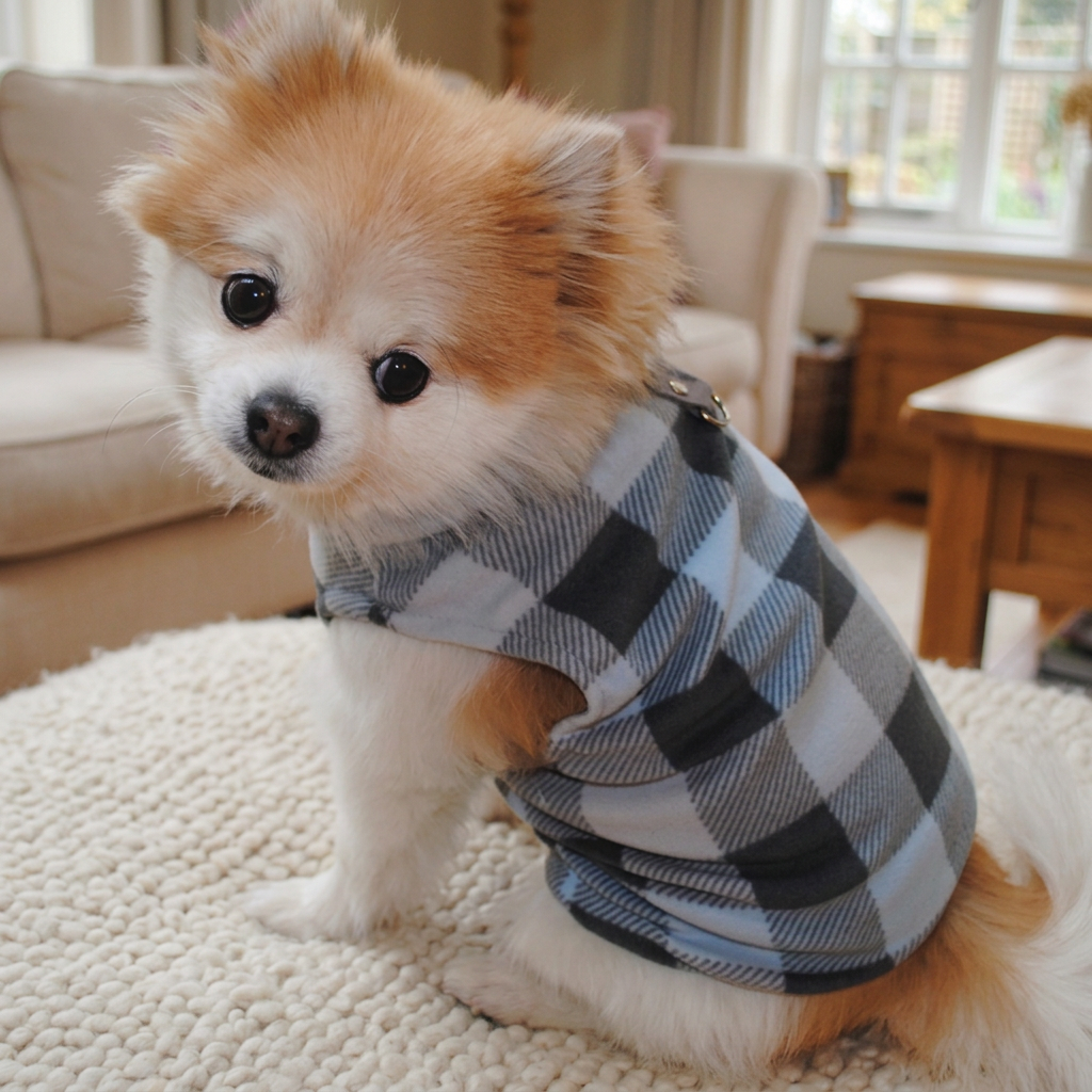 Coat Fleece Grey Check