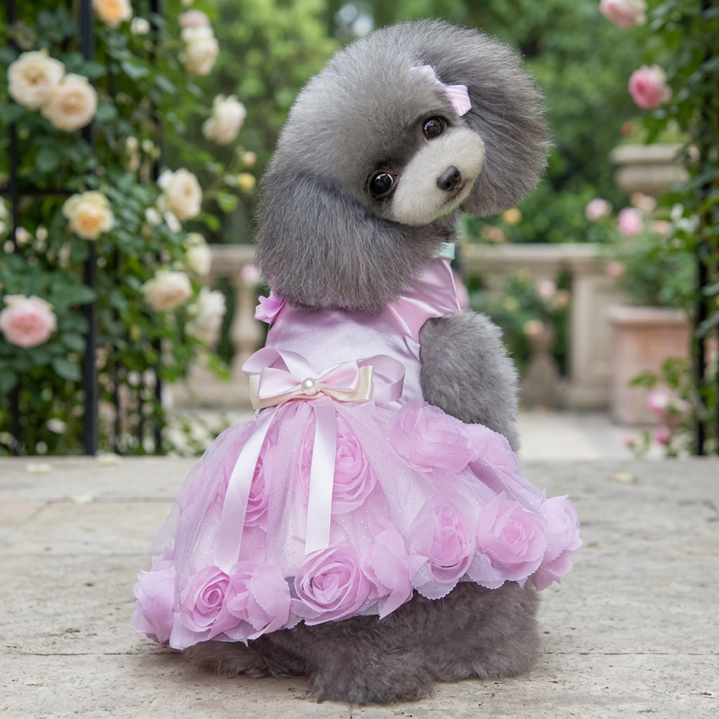 Dog Dress Formal Pink Party Rose