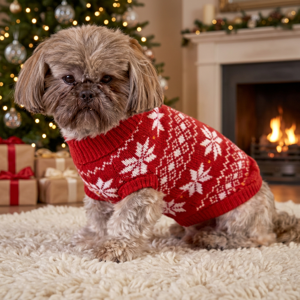 Sweater Red Snow Knit