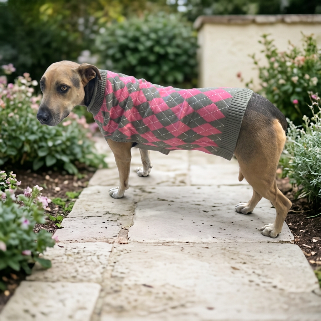 Sweater Pink Diamonds Knit