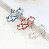 Dog Three Heart Crown Rhinestones Hair Clip