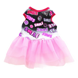 NEW Dog Dress Colorful Smile Black Pink tutu