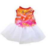 NEW Dog Dress Colorful Cute Orange Pink with white tutu