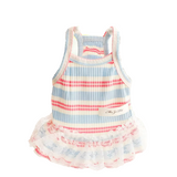 Dog Dress Stripe Blue White Pink