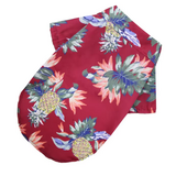 Dog Shirt Red Pineapple Hawaiian