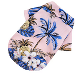 Dog Shirt Pink Coconut Tree Hawaiian