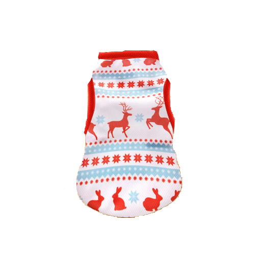 Dog T Shirt White Festive Print