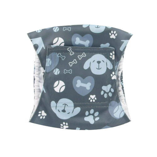 Dog Belly Band Wrap Blue Pups