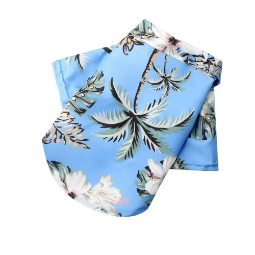 Dog Shirt Blue Coconut Tree Hawaiian