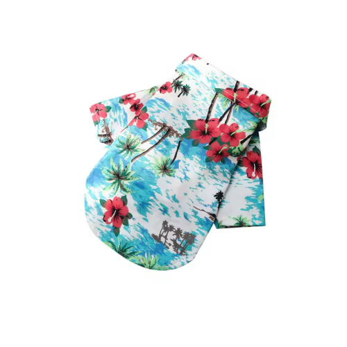 Dog Shirt Blue Island Hawaiian