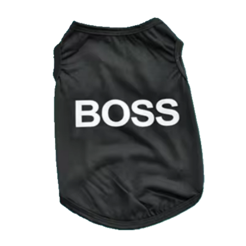 Dog T Shirt Boss Black