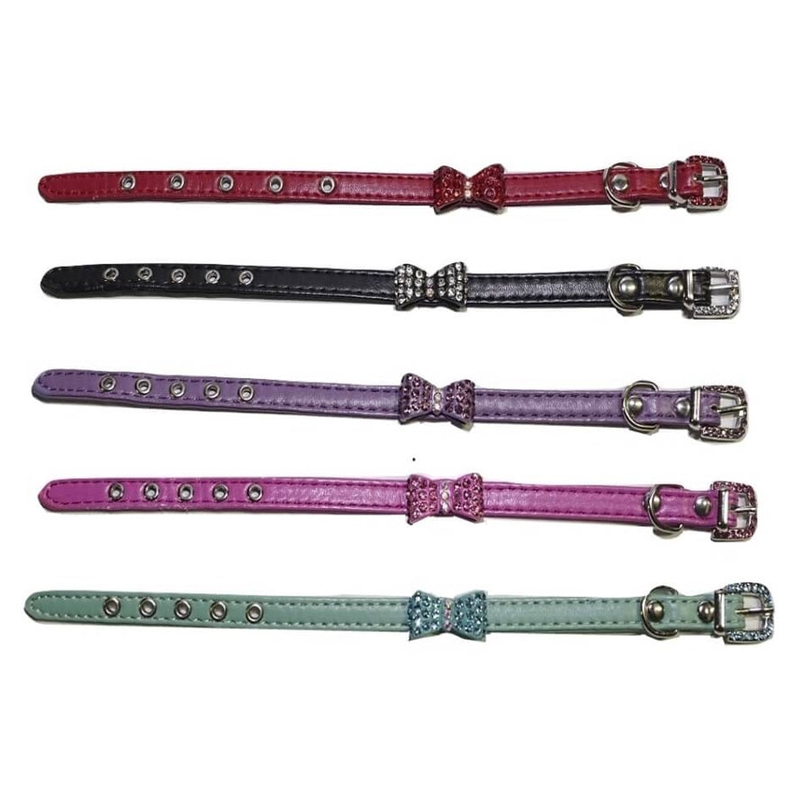 Collar Narrow Rhinestone Bow