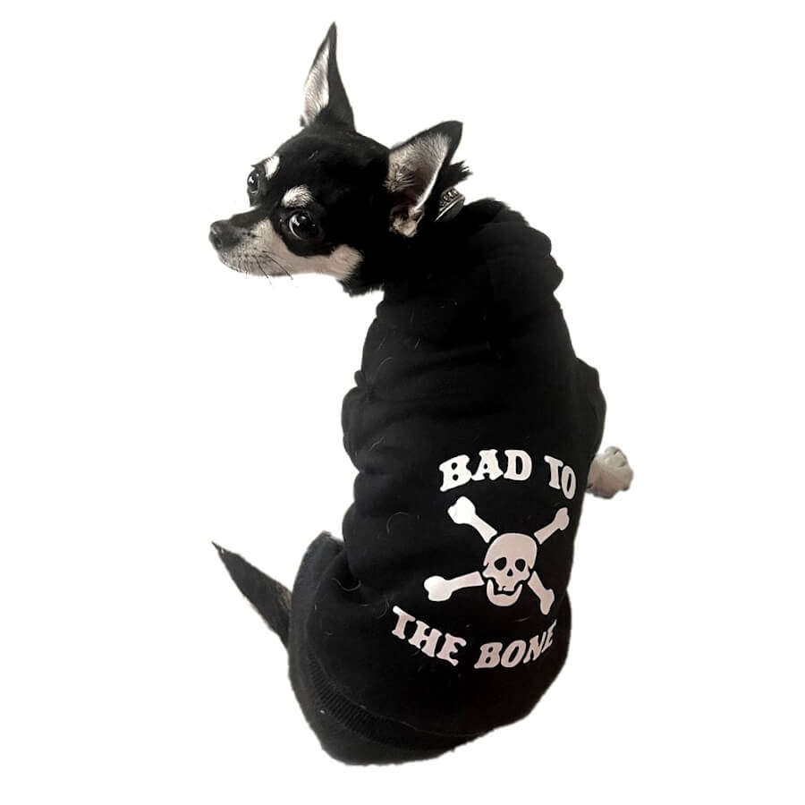 Hoodie Fleece Black Bad to the Bone